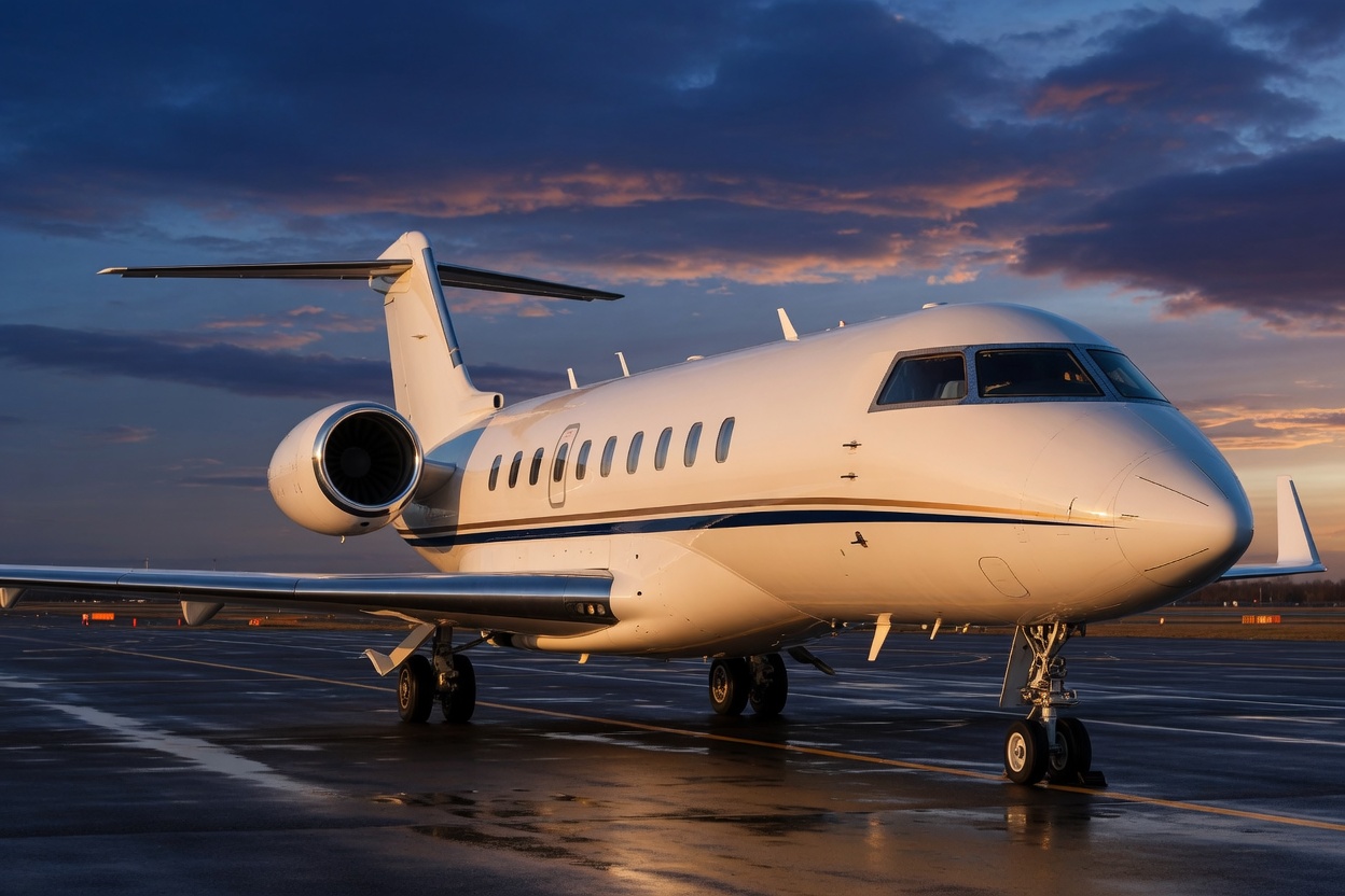Private aircraft on the apron