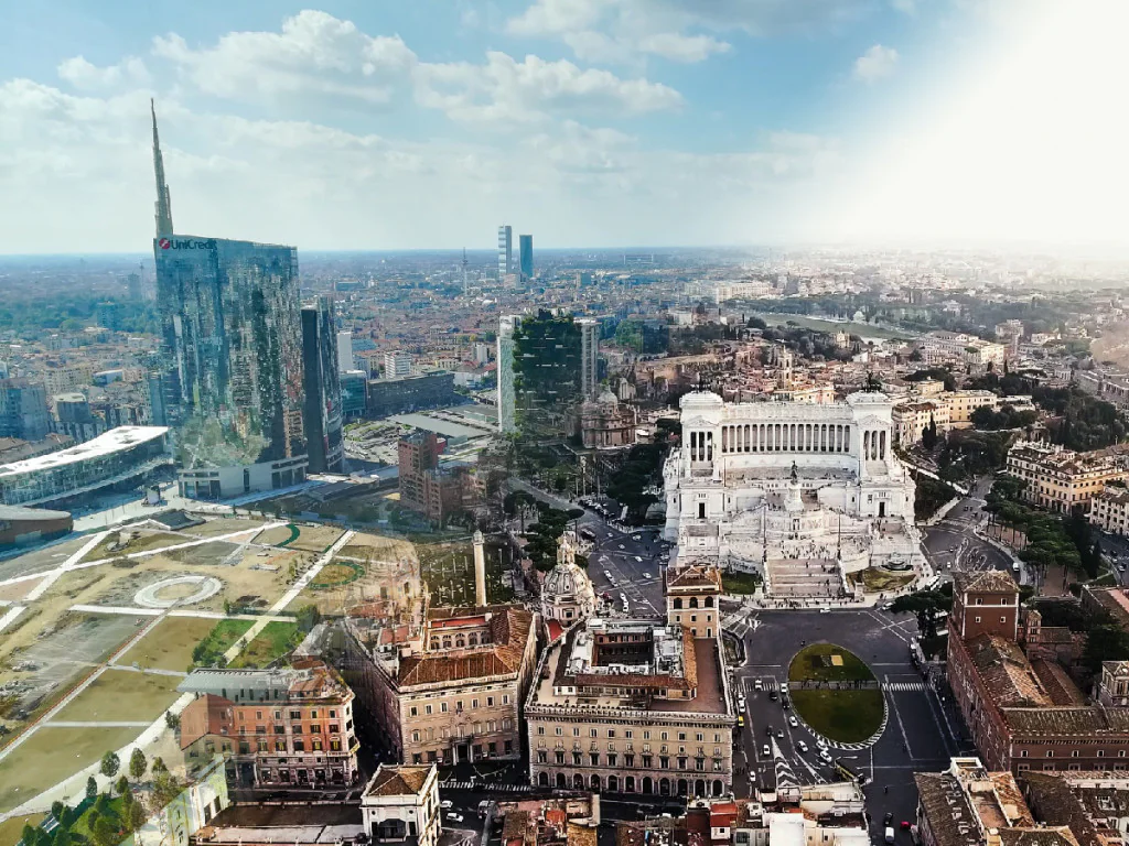 Private Jet Charter Milan to Rome View